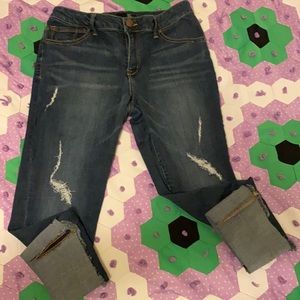 Taylor distressed jean capris